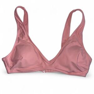 Aerie Scoop Bikini Top Womens Small Pink Swim Top Adjustable Back Clasp Padded